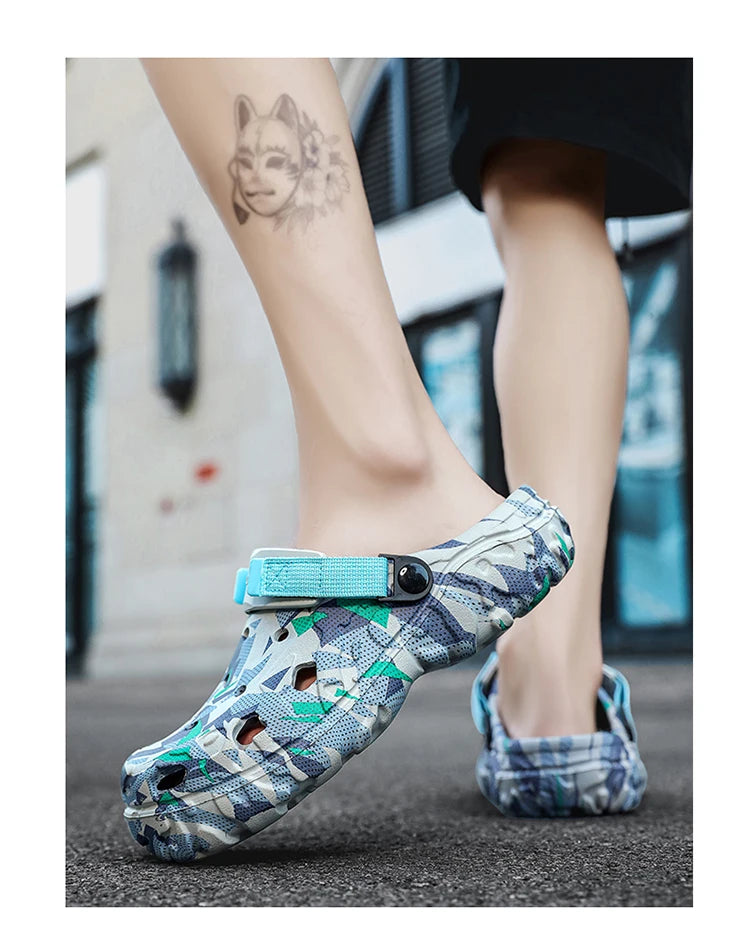 Plus Size 47 Summer Men Slippers Light EVA Men's Casual Shoes Hole Shoes Clogs Home Garden Outdoor Male Beach Flat Sandals
