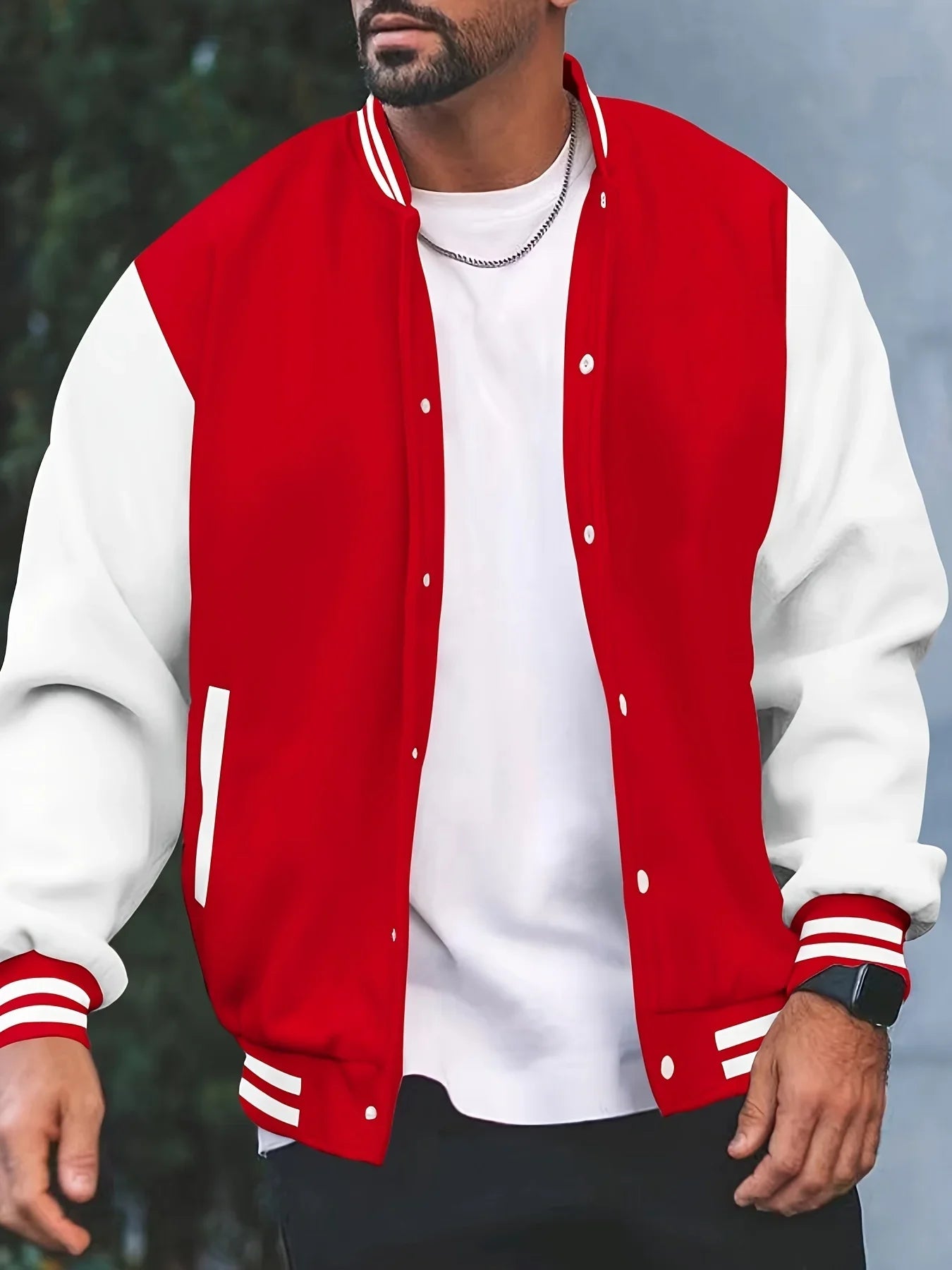 American Men's College-Style Baseball Jacket, Autumn/Winter Outdoor Sports Jogging Coat, Korean Fashion Casual Couple Jacket