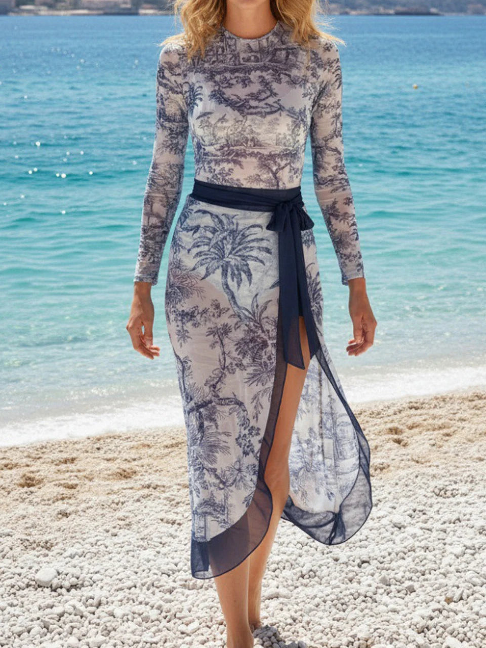 2026 New Swimwear Women Long Sleeved Sun Protection Cover Up Swimsuit For Female Bathers Swimming Bodysuit Beach Set купальник