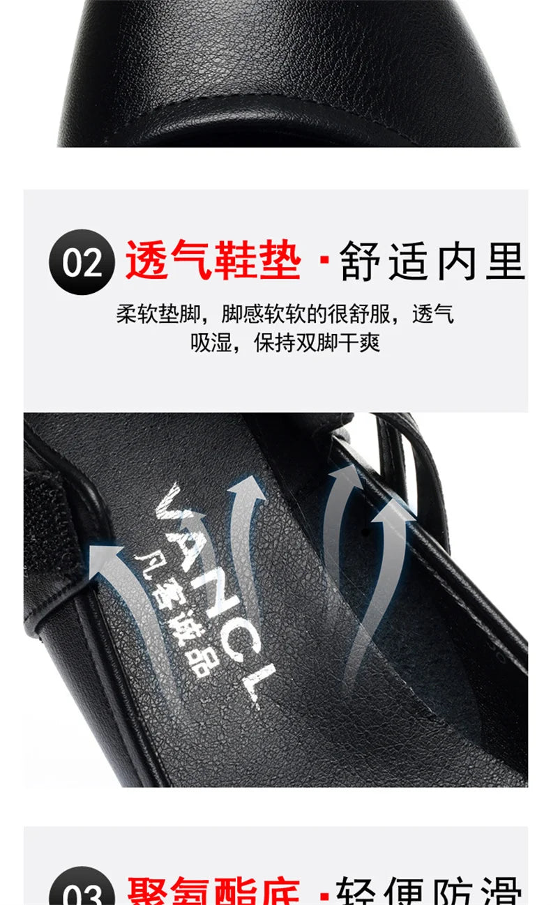 Women's Pumps Pointed Toe Office Soft Leather Flower Buckle Strap Platform High Heels Four Season Shallow Mouth Single Shoes