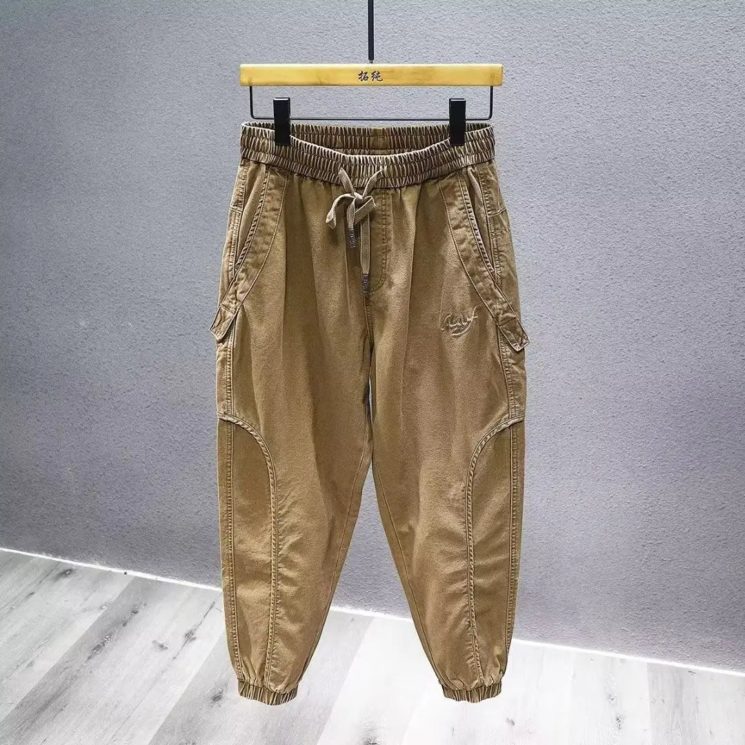 Men's Clothing Overalls Spring Autumn Japanese Style Loose Retro Leggings Trousers Casual Pants