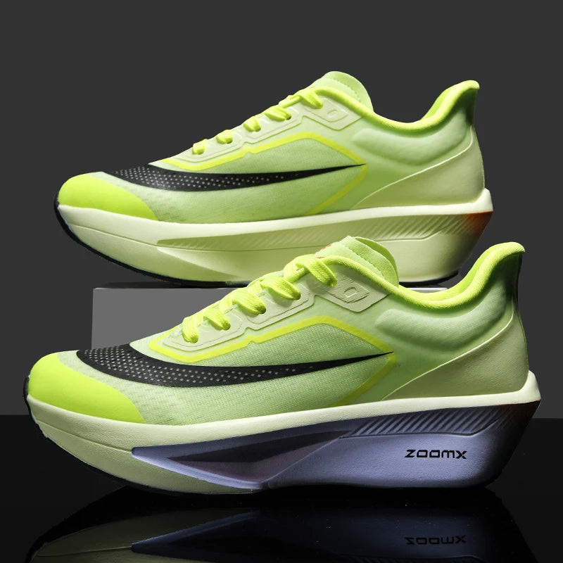 Brand Men's Carbon Plate Running Shoes Soft Cushion Shock Absorbing Sports Shoes Unisex Sneakers Light Anti-Slip Training Shoes