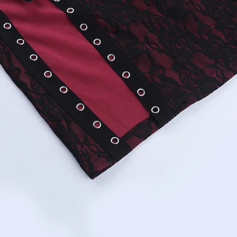 ONE TO WAN Summer Sexy Dark Gothic Style Dress Women's Subcultural Y2K Thin Spaghetti Strap Dress Vintage Design Punk Streetwear