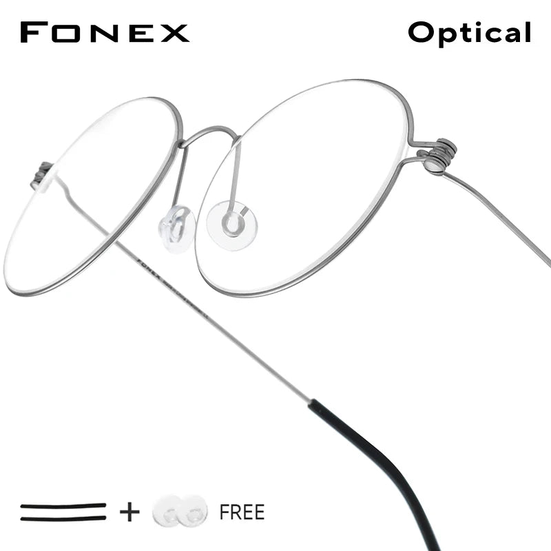 FONEX B Titanium Glasses Frame Women Brand Design Eyeglasses Men Korean Denmark Ultralight-Weight Morten Screwless Eyewear 7510 BAZAARHUBO