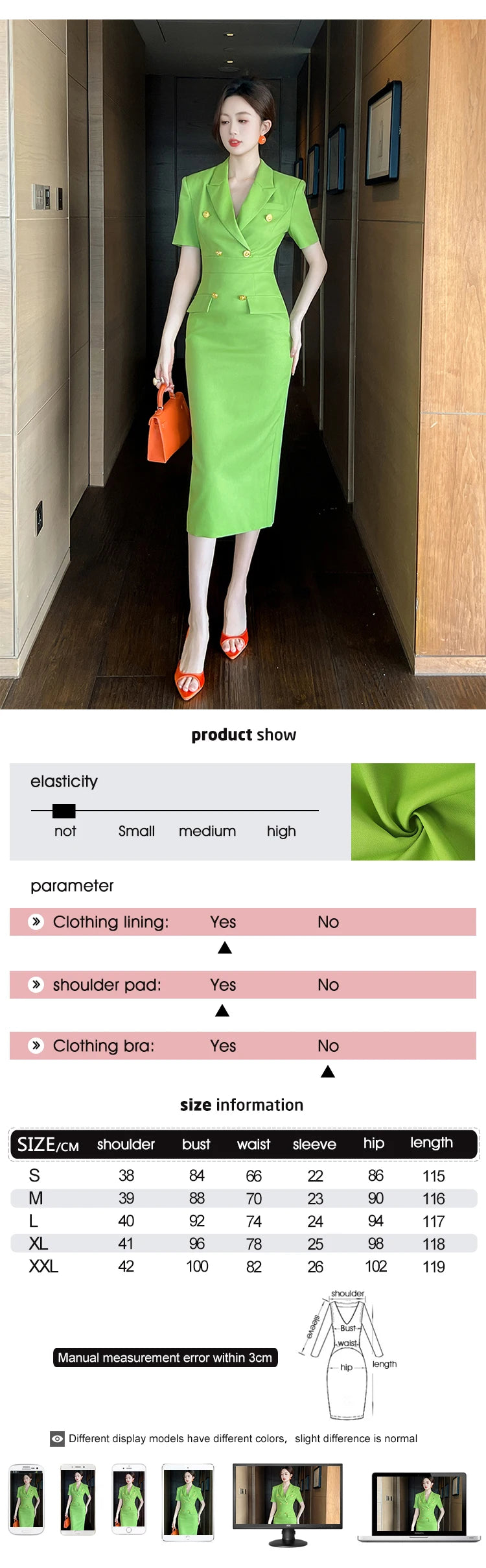 Elegant Office Lady Classic Business Formal Pencil Dress Women Clothes Blazer Commute Short Sleeve High Waist Slim Midi Vestidos