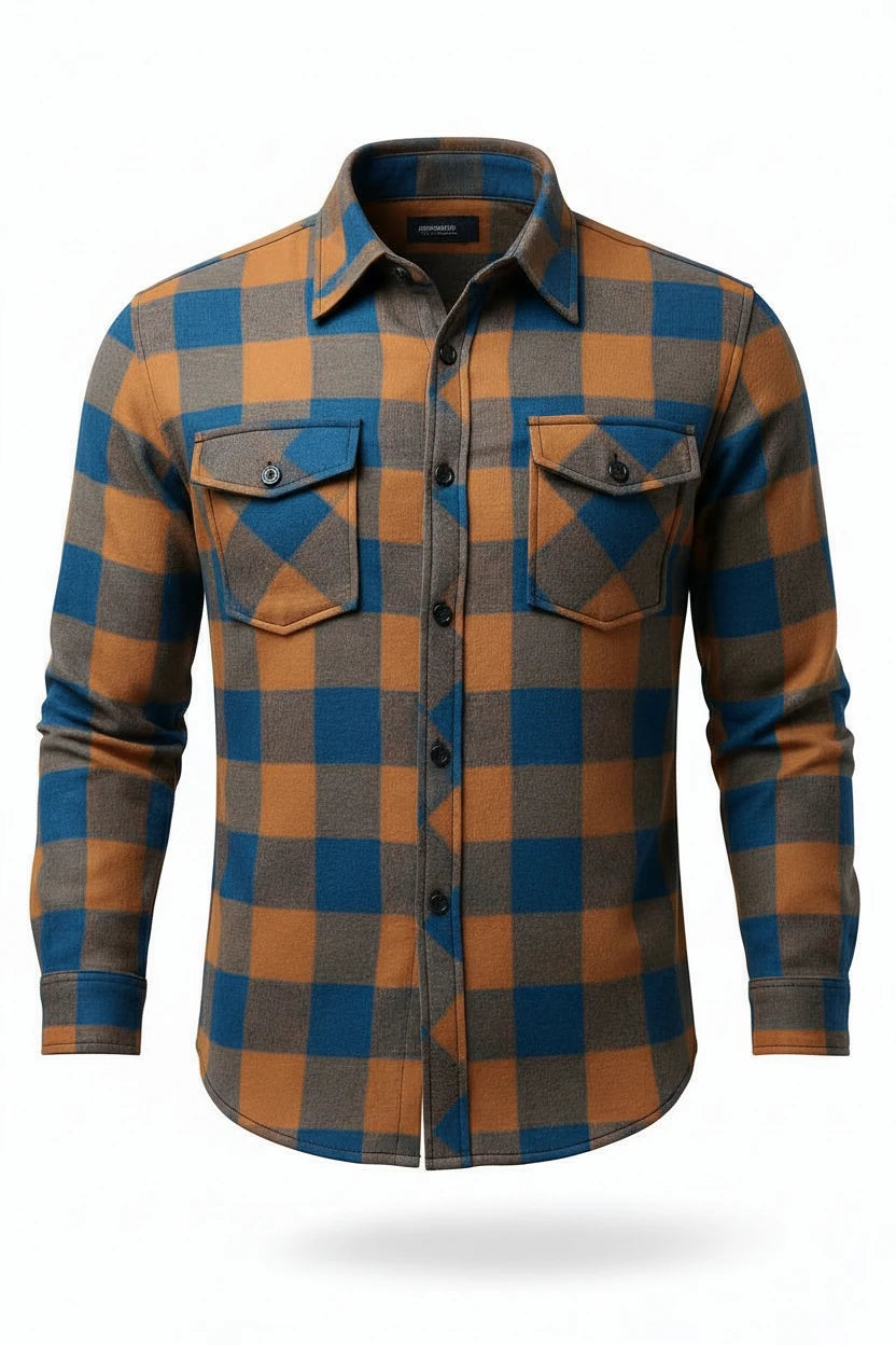 Men's Plaid Shirt Comfortable, Elegant and Versatile Heavy Autumn Coat