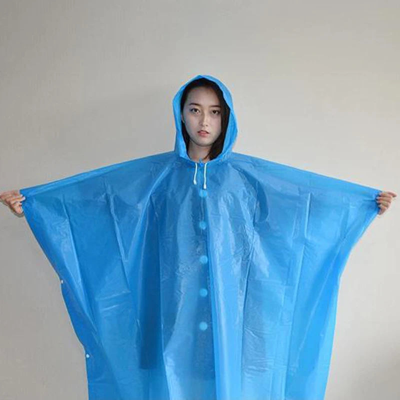 Outdoor Raincoat Hooded Sleeve Waterproof Rain Poncho Motorcycle Rain Cover Camping Hiking Travel Rainwear