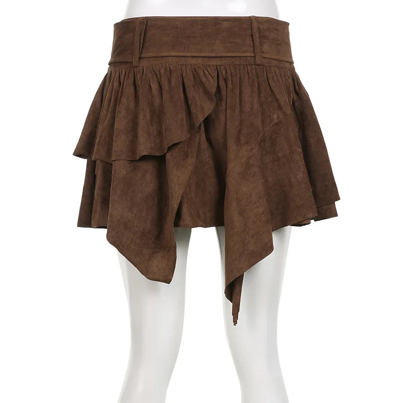 Skirt for Women 2025 Summer New Retro Multi-Layer Spicy Girl Half Skirt with Irregular High Waist and Leg Length A-Line Skirt