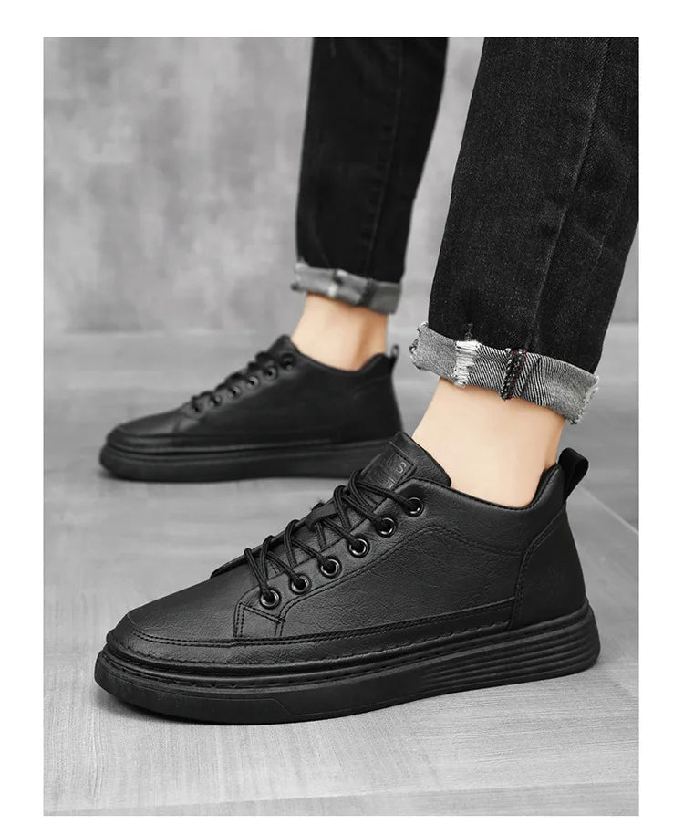 Man's Sneakers New Breathable Business Men Casual Shoes Autumn Non-slip Designer Black Leather Shoes for Men Zapatos Para Hombre