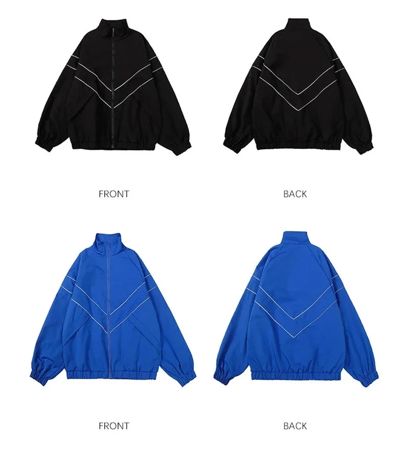 Hip Hop Varsity Jacket Men High Street Patchwork Color Block Windbreaker Outerwear Coats Spring Autumn Thin College Jackets Male