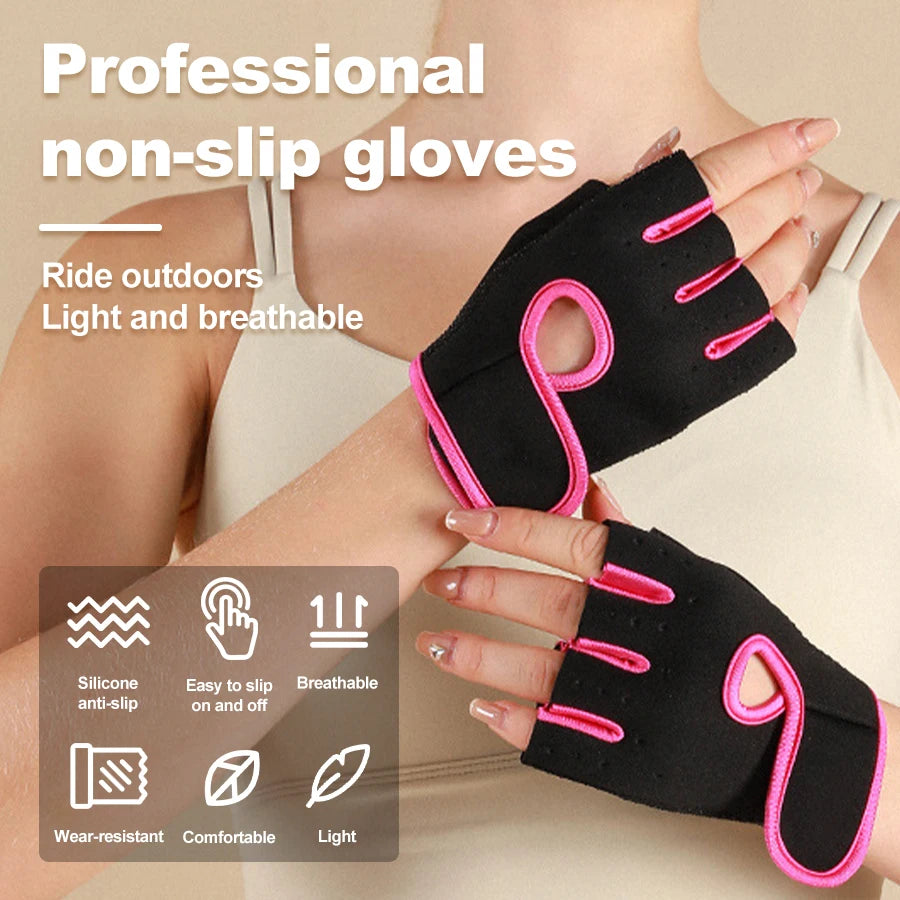 Workout Gloves for Men Women, Ventilated Sports Gym Gloves with Non-Slip Silicon Grip Great for Fitness, Weight Lifting, Cycling