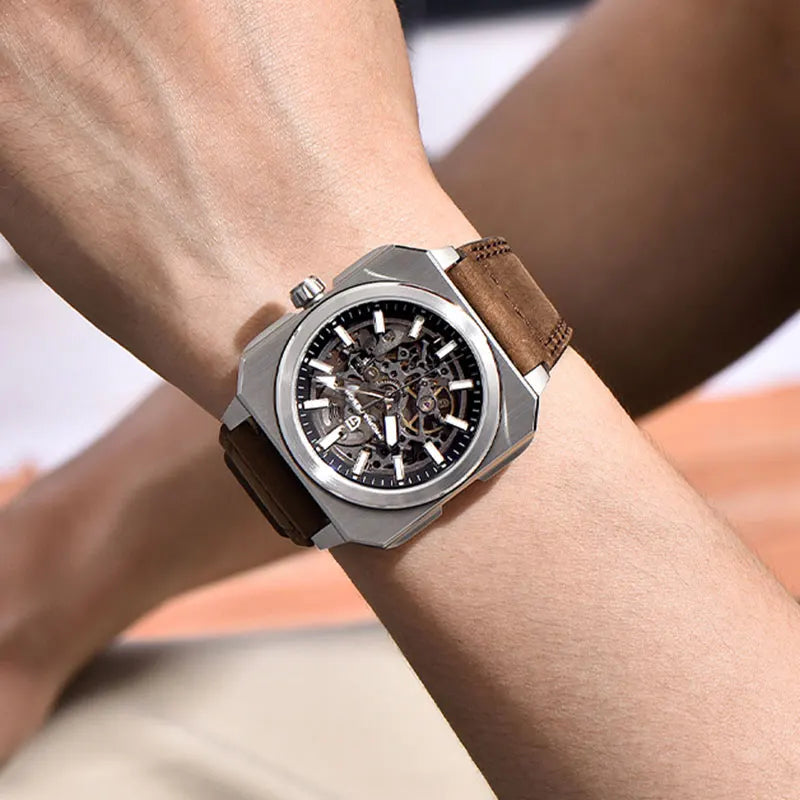 PAGANI DESIGN New Hollowed Men Mechanical Watch Top Brand Sapphire Glass Clock Classic Luxury Waterproof Automatic Men's Watches