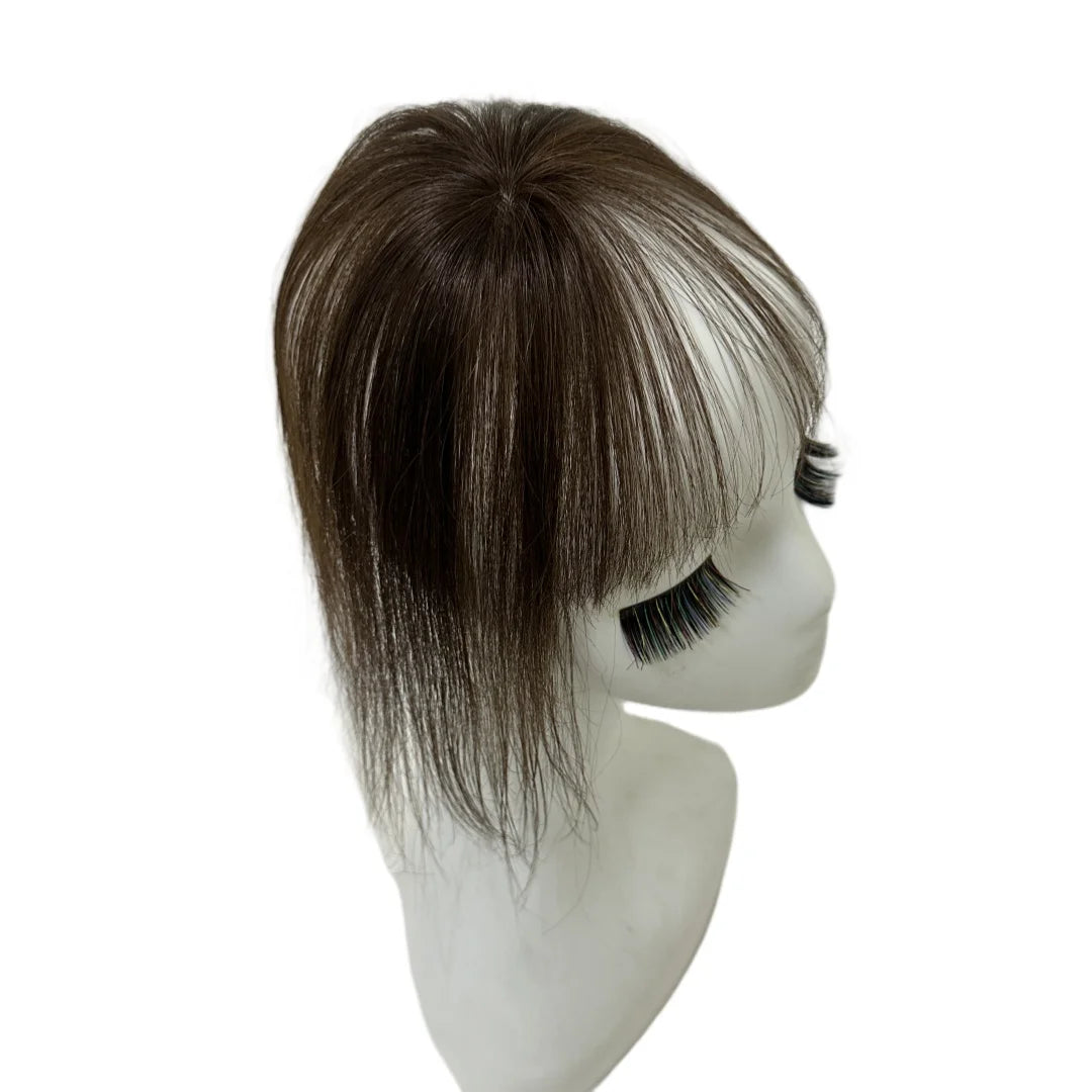 360° Coverage Natural Black Human Hair Bangs Clips in Hairpieces for Women False Natural Bangs with Thinning Hair Extensions