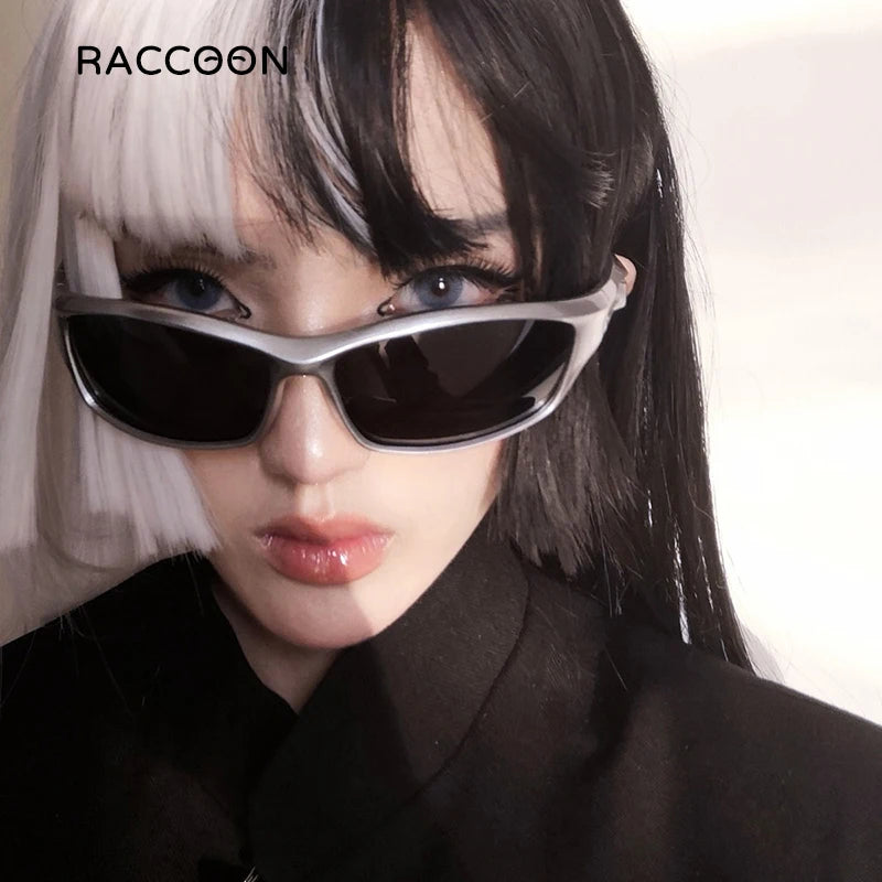 Cyber Y2K Futuristic Sunglasses Men Women Fashion Punk Sports Sun Glasses Steampunk Polarized Cycling Eyewear 2000S Aesthetic