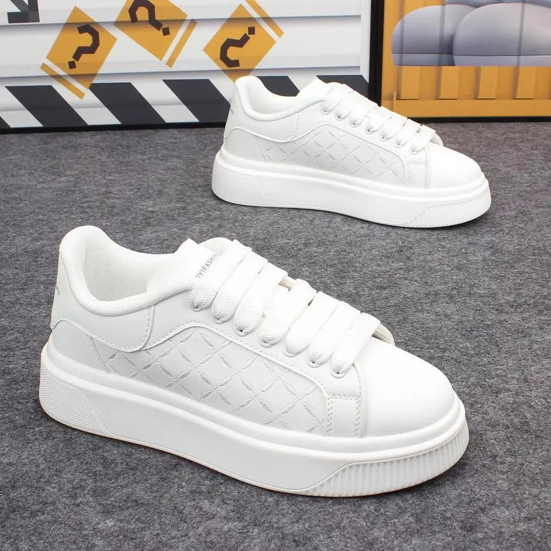 Men's Shoes 2025 Autumn Comfortable Platform Casual Sports Shoes Thick Soled Lace Up Anti Slip Outdoor Fashion PU Leather Shoes