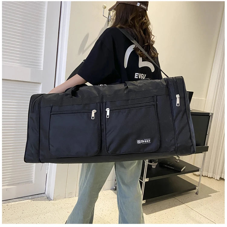 Women Men Nylon Travel Duffel Bag Carry On Luggage Bag Men Tote Large Capacity Weekender Gym Sport Holdall Overnight Bag Pouches