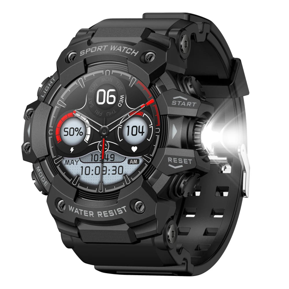 Outdoor Sports Smart Watches Men Blue Tooth Call Smartwatch Compass Waterproof Sleep Health Monitoring Message Push Flashlight