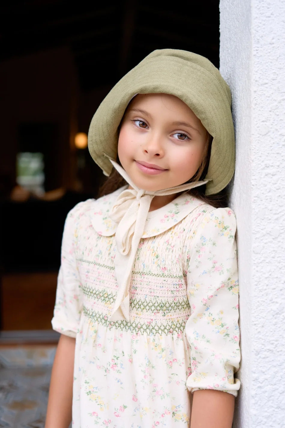 AS SS26 meadow collection pale yellow floral shabbos girls smocking dress pinstripe boys familly match clothes