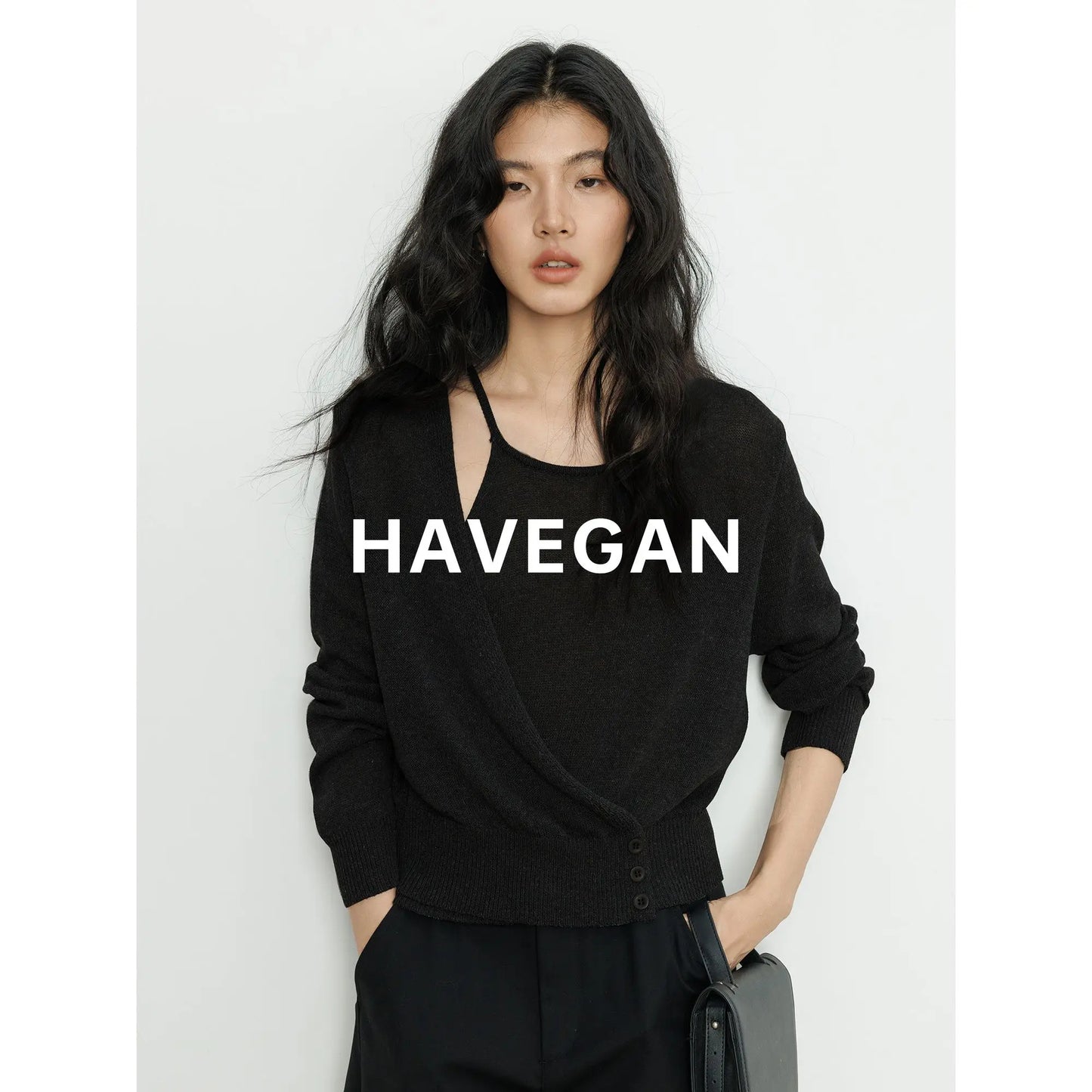 Fashion Retro Knitted Sweater for Women in Spring 2025 New Round Neck Long Sleeve Loose Top Solid Color Personalized Pullover