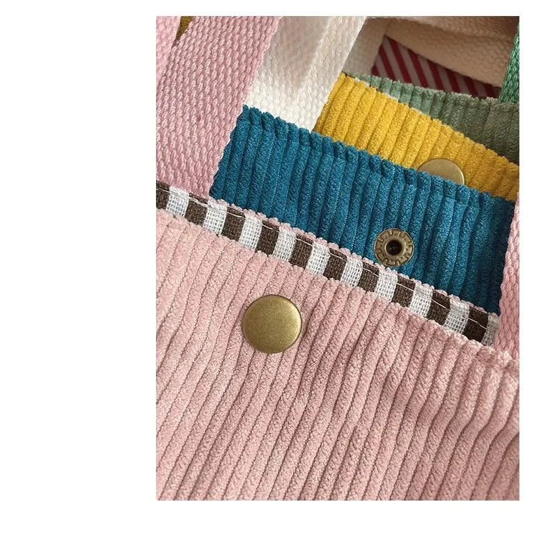 Bags for Women Corduroy HandBags Reusable Lunch Bags Casual Tote Female Handbag Canvas Tote Bag Dropshipping