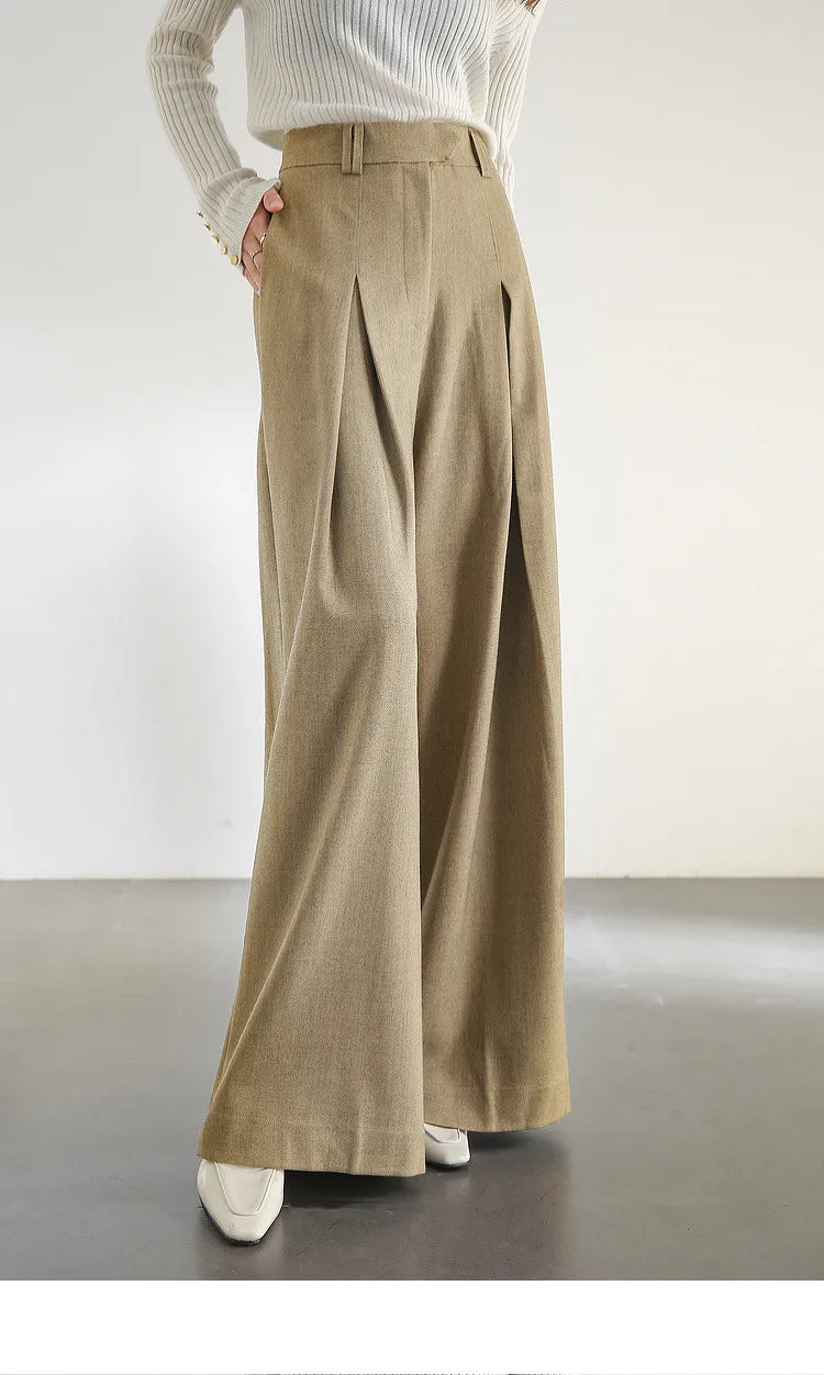 SENTUBILA Women Wide Leg Pants Office Lady Work Wear Trouser 2026 Spring Fashion Elegant Commute Full-length Pants 133K51993