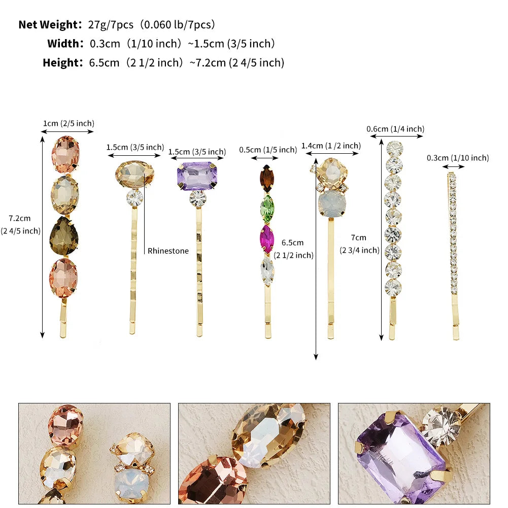 Upscale Luxurious Crystal Zircon Hair Clip Temperament Elegant Wild Hair Pins Leisure Prom Street Beat Personality Retro Hair BAZAARHUBO