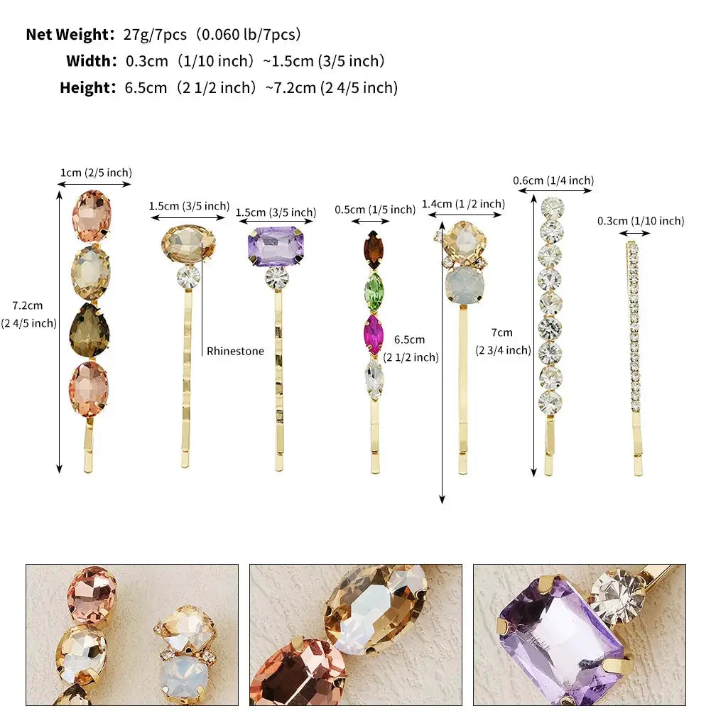 Upscale Luxurious Crystal Zircon Hair Clip Temperament Elegant Wild Hair Pins Leisure Prom Street Beat Personality Retro Hair BAZAARHUBO