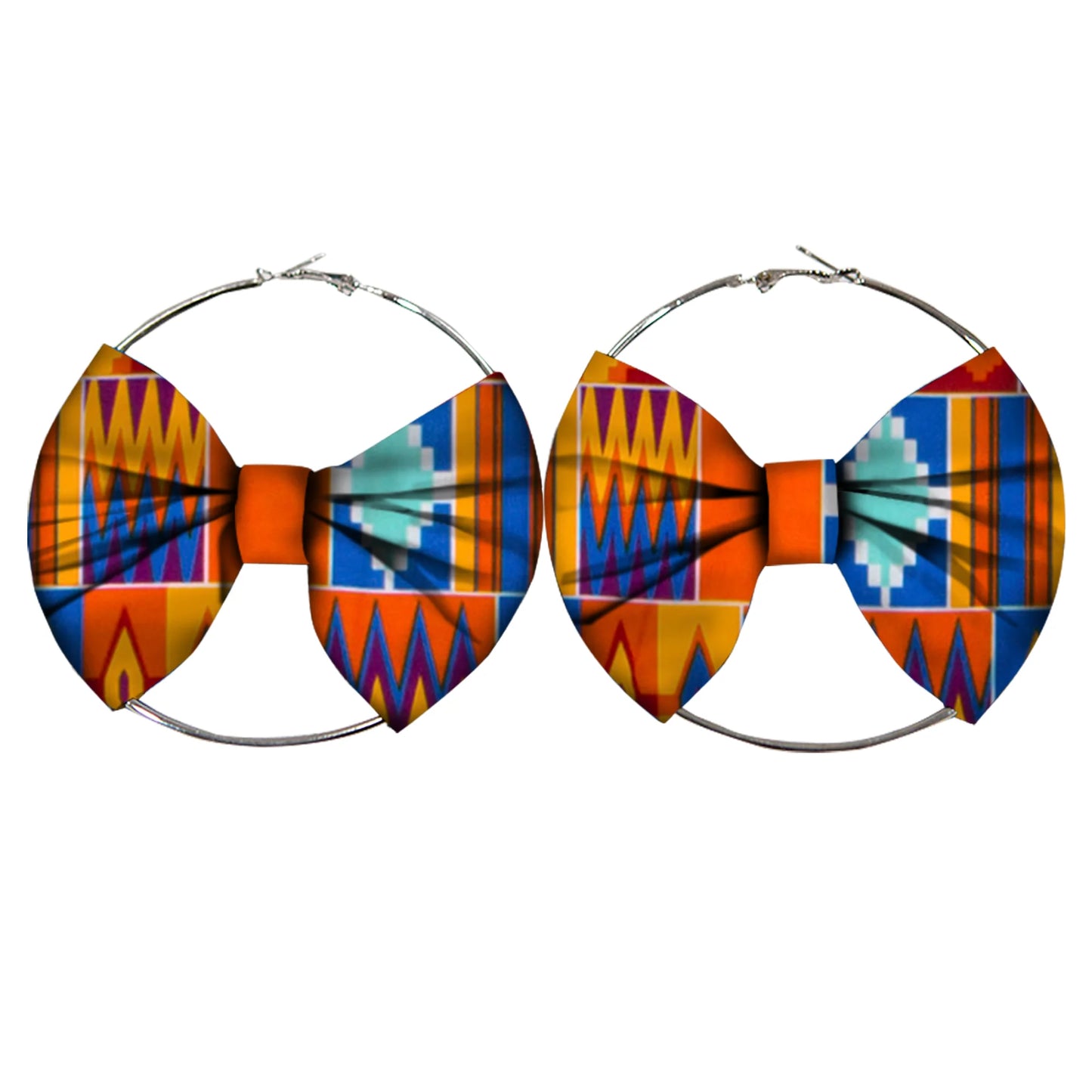 African Earrings Fashion Women Africa Handmade Statement Circle Jewellery Print Wax Fabric Accessories WYA078