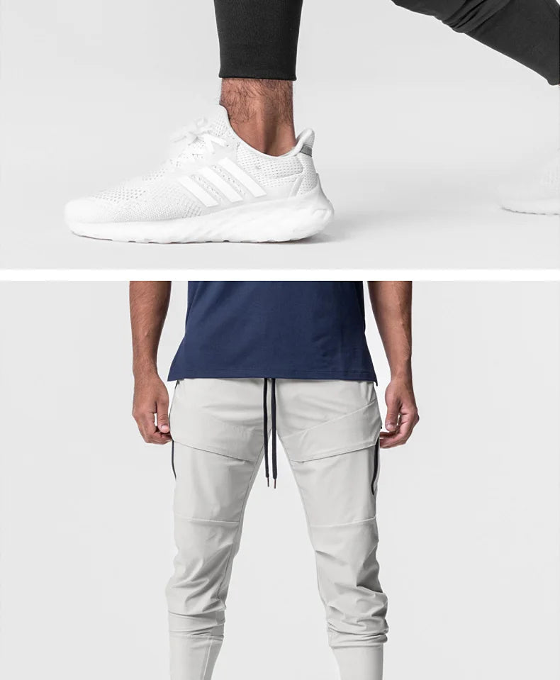 Mens Summer Quick Dry Streetwear Trousers Man Running Joggers Pants Sweatpants Bodybuilding Sports Compression Trackpants