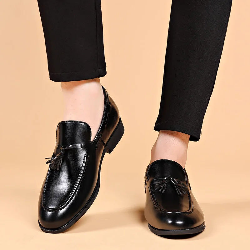 Men's Dress Shoes Business Leather Shoes Designer Office Loafers Luxury Wedding Shoes Handmade Slip on Formal Shoe Big Size 48