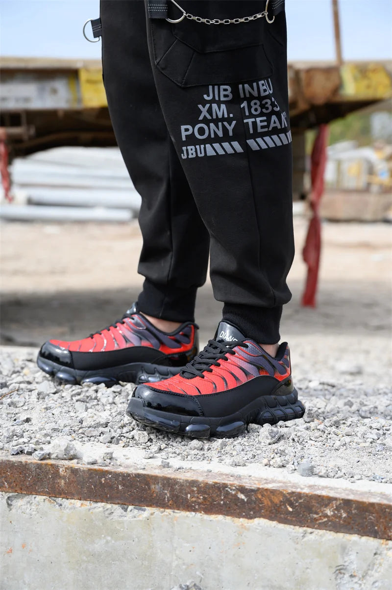 Air Cushion Steel Toe Work Safety Shoes Men Women Non Slip Sneakers Anti-Smash Puncture Proof Security Breathable Shoes Unisex