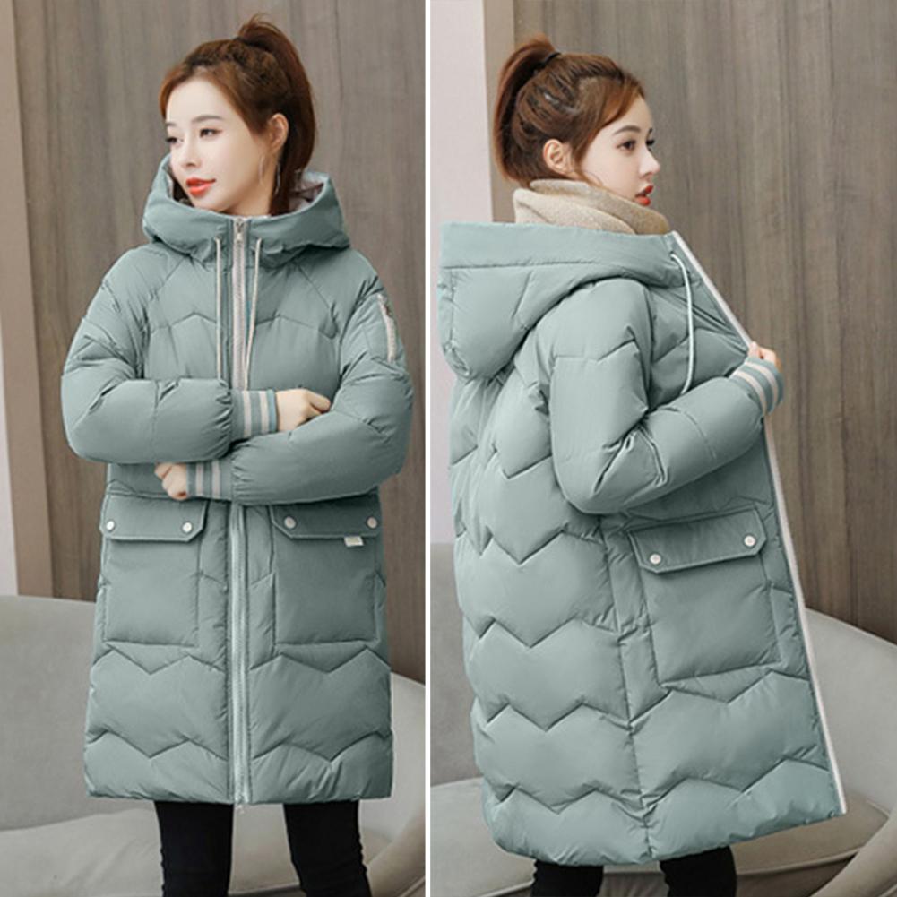 Women Long Hooded Down Cotton Coat Winter Thick Warm Parka Jacket