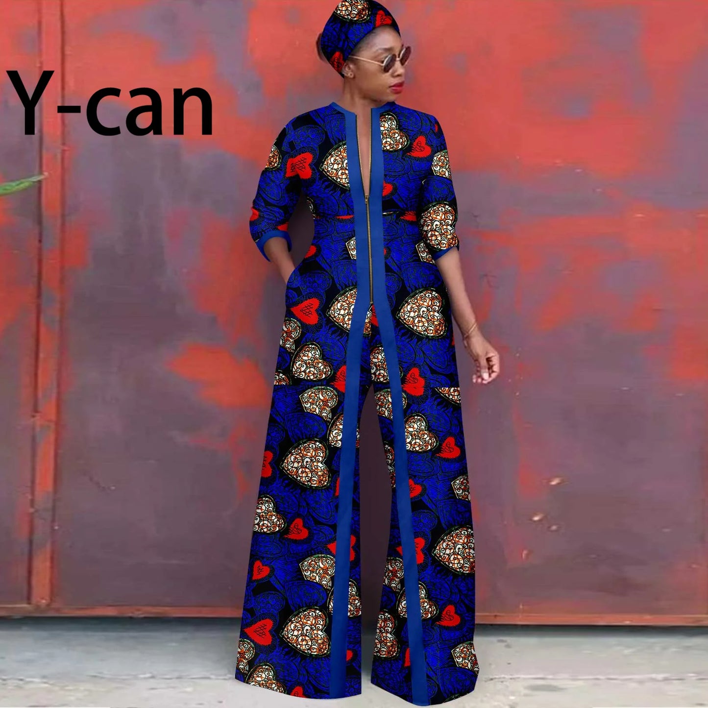 African Clothes for Women New Fashion Women Jacket Long Coat and Pants with Headscarf Ankara Print Elegant Party Dress 2426005