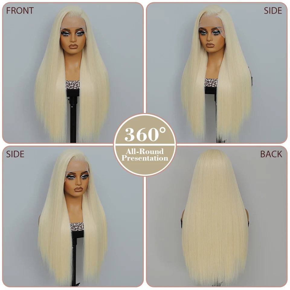 30 Inch Lace Frontal Wig Synthetic 13X6 Straight Hair Lace Wig For Afro Women High Temperture Fiber Blond Women Lace Frontal Wig