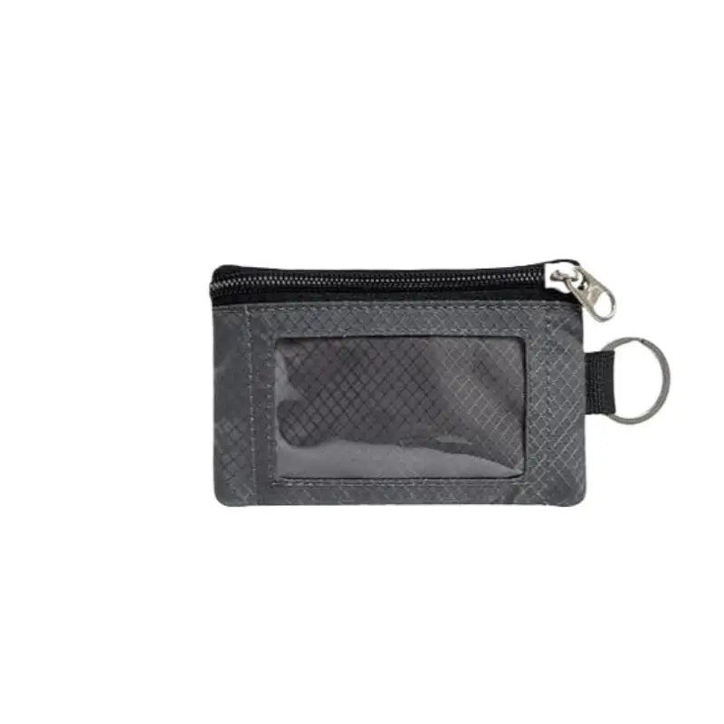 Badge Holder With ID Window Small Wallet Waterproof Anti-Theft Travel Keychain Wallet Men Women Slim Zip Card Lanyard Wallet