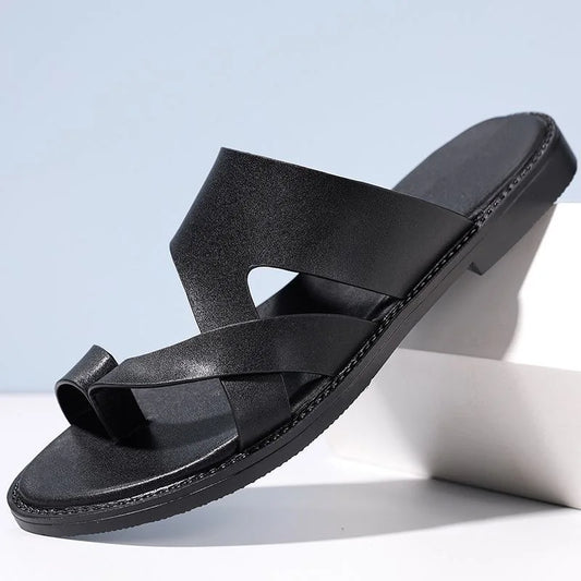 Sandals for Men Slippers Genuine Leather Luxury Brand Fashion  Men Flats Casual Non-slip Beach Sandalia Zapatos Hombre 2024