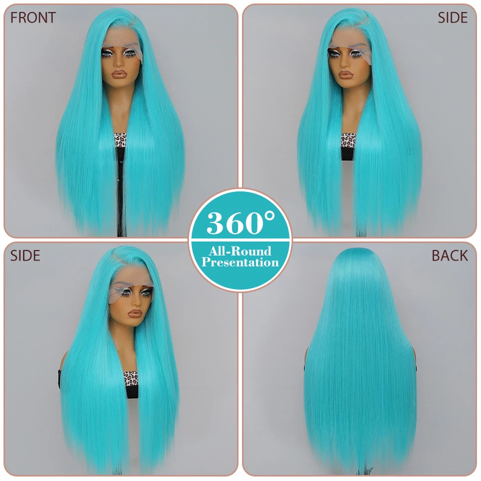 30 Inch Lace Frontal Wig Synthetic 13X6 Straight Hair Lace Wig For Afro Women High Temperture Fiber Blond Women Lace Frontal Wig