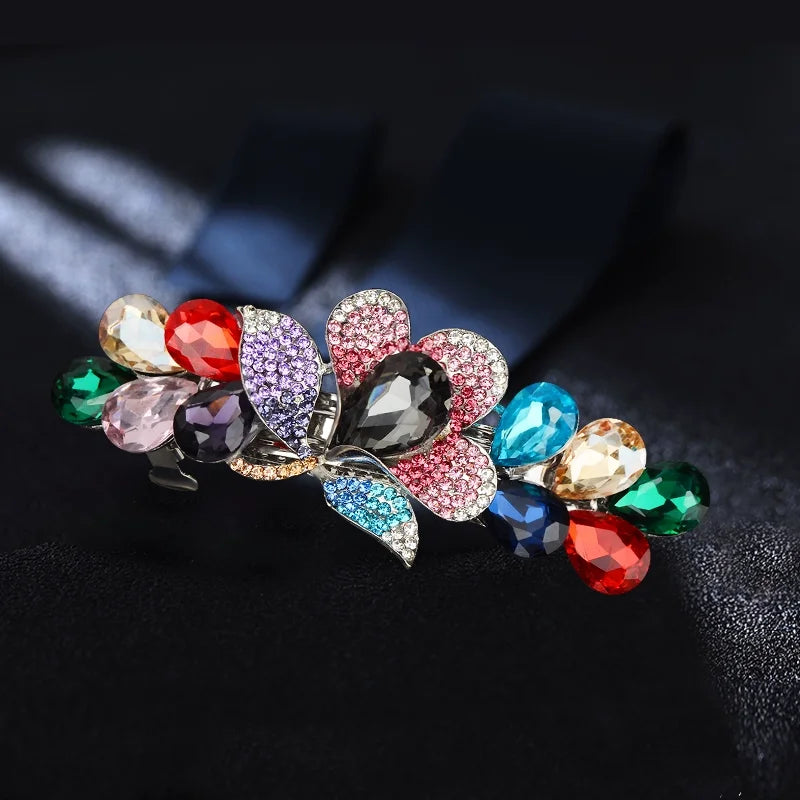 Korean Style Rhinestone Floral Hair Clip Mother Headdress Headpiece Female Hair Accessories Temperament Barrettes Hairpins BAZAARHUBO