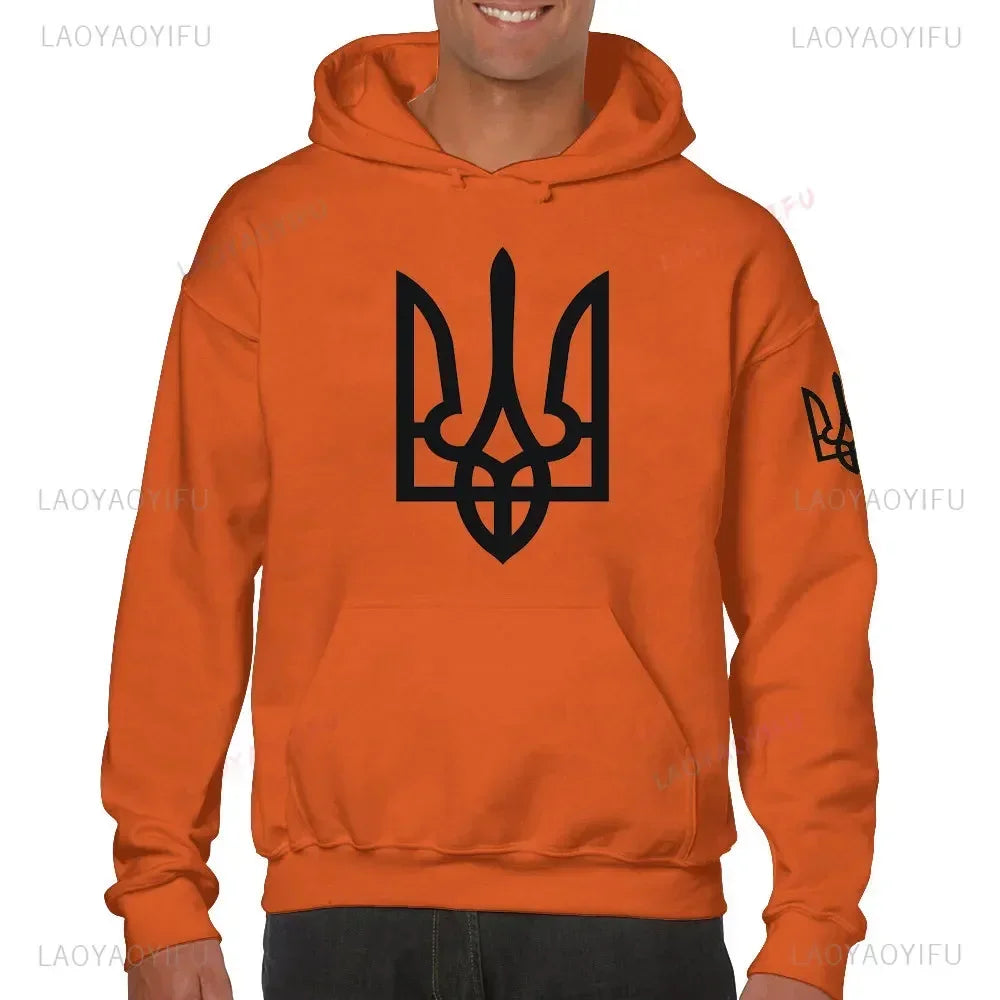 Printed Long-sleeved Hoodie Ukrainian Trident Ukraine Slava Ukraini for Men Women Sweatshirt Harajuku Streetwear Autumn Pullover