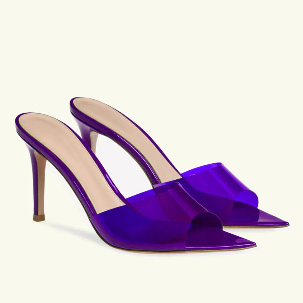 2026 Peep Toe Sexy Summer Women's Mules Pump Sandals Elegant Chic Super Thin High Heels Office Lady Party Shoes Slipper Sandals