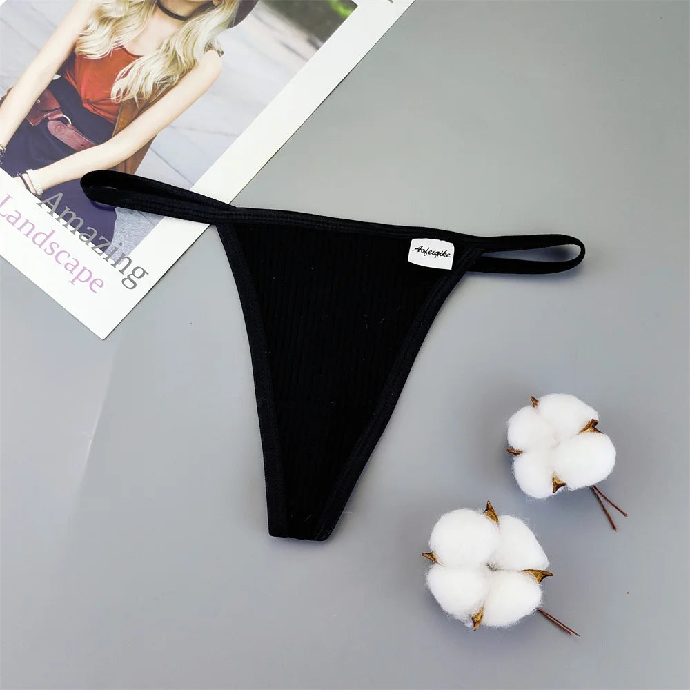 S-XL Plus Size Cotton Thong Underwear Women Seamless G-string Ladies Sexy Low Rise T-back Panty Breathable Lingerie
