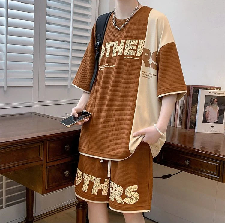 Top Shorts Sets Man Casual Sports Suits 2025 Trend Tracksuit Basic Summer Print T Shirt Original Brands Jogging Men's Clothing O