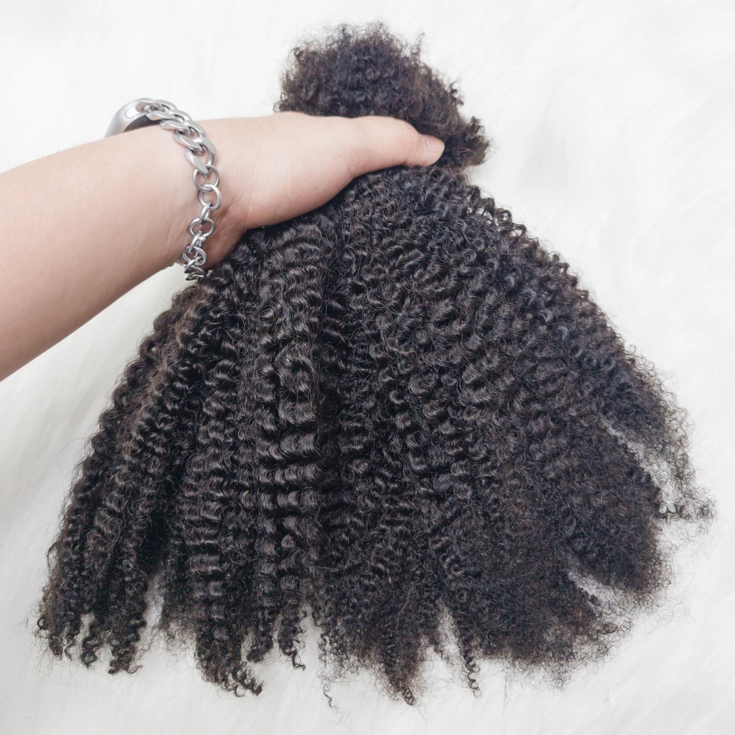 4C Kinky Twist Crochet Braiding Hair 100% Human Hair Bundles Curly Human Hair QVR Afro Kinky Bulk Hair for Dreadlocks Extensions