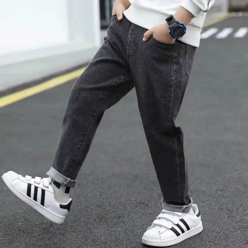 New Casual Kids Boys Clothes Jeans Pants Children Wears Denim Clothing Infant Baby Trousers Bottoms 4 5 6 7 8 9 10 11 12Years