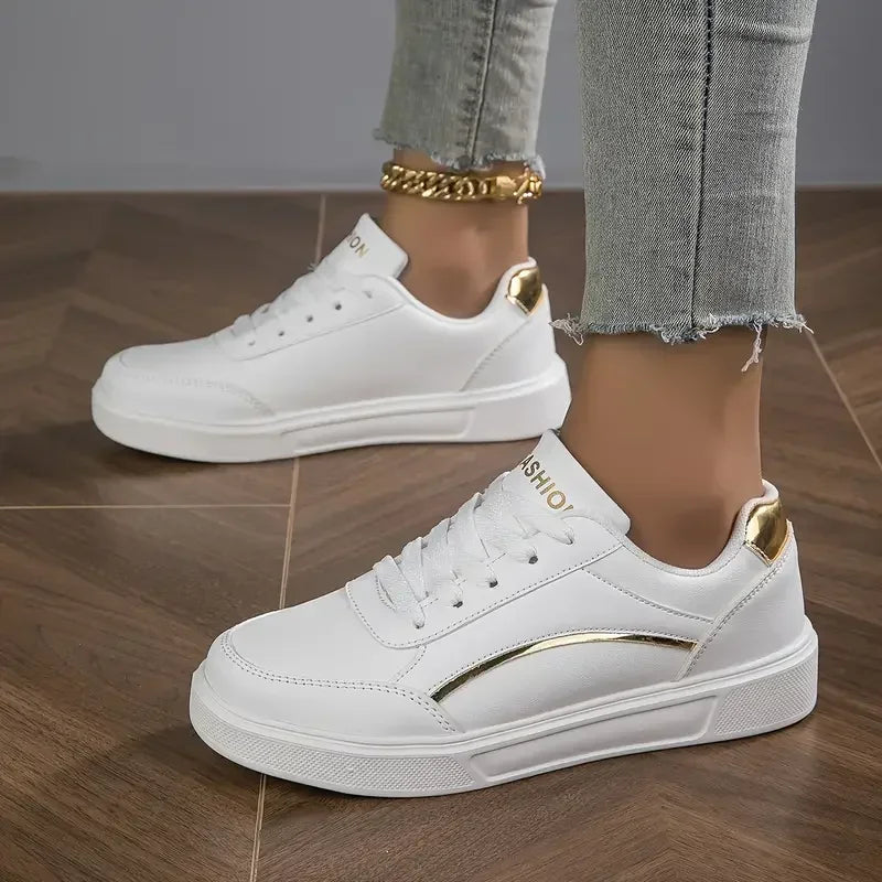 MAEDEF Women Casual Shoes New White Women's Vulcanize Shoe Breathable Lace-Up Women Sneakers Womens Sneaker Platform Flats Shoes