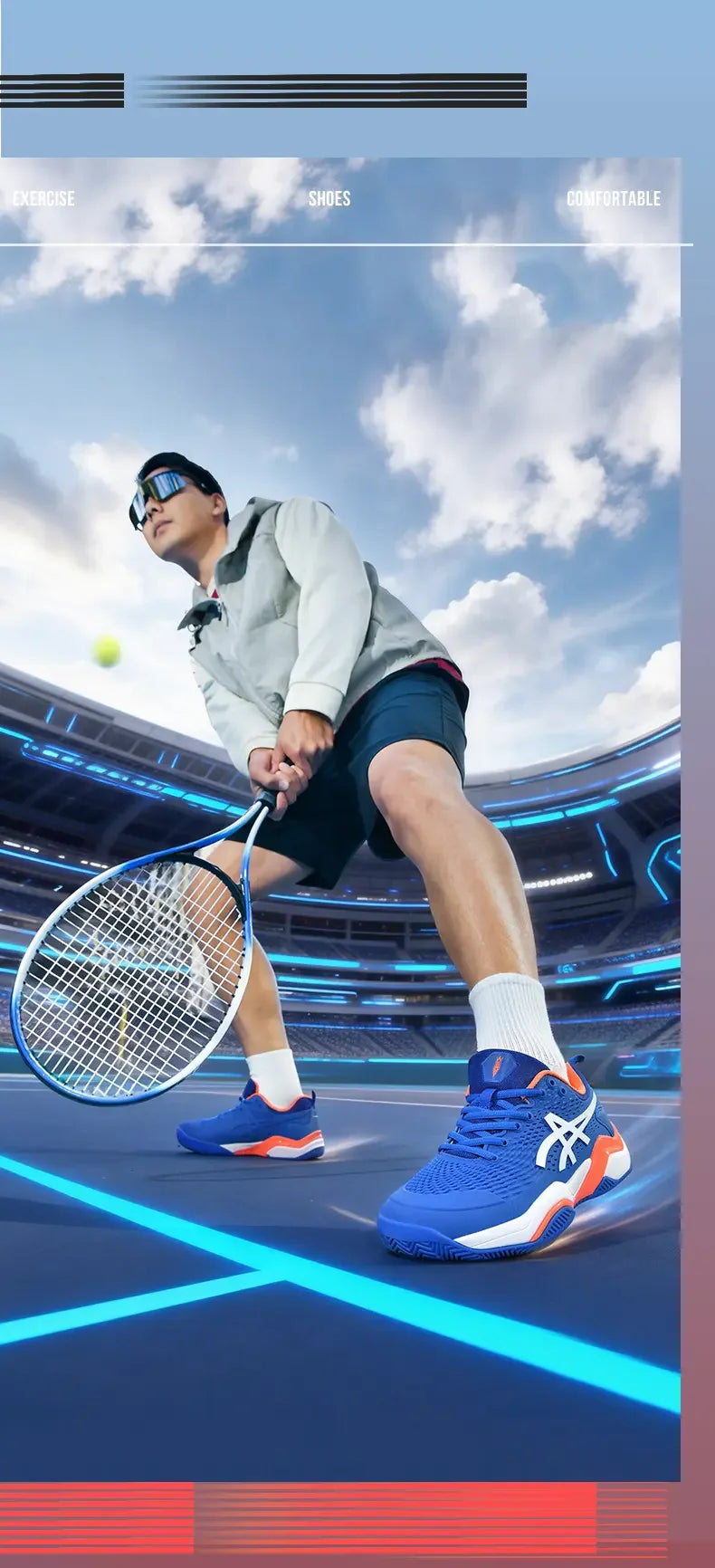 Tennis Sports Shoes for Professional Men and Women, Comprehensive Sports Practical Training, Comfortable, Non-Slip, Wear-Resista