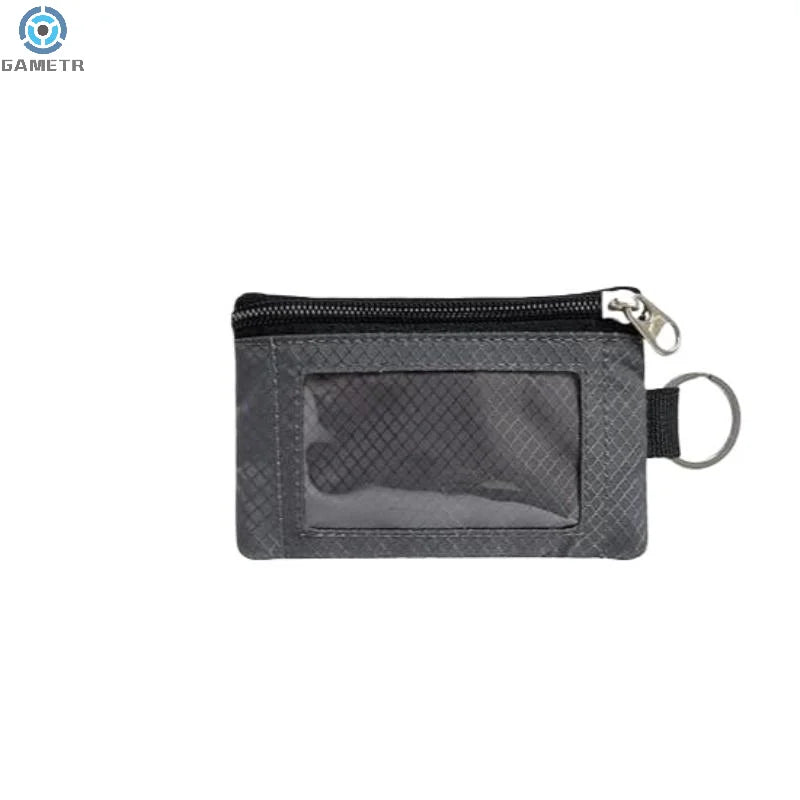 Badge Holder With ID Window Small Wallet Waterproof Anti-Theft Travel Keychain Wallet Men Women Slim Zip Card Lanyard Wallet