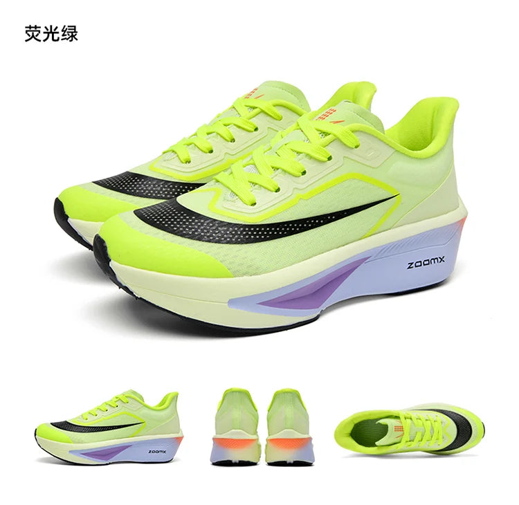 Brand Men's Carbon Plate Running Shoes Soft Cushion Shock Absorbing Sports Shoes Unisex Sneakers Light Anti-Slip Training Shoes