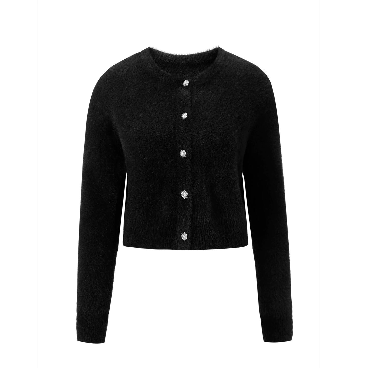 AP Women 2026 Autumn and Winter Mohair Cardigan Lady Customized Tops All-match Cardigan Knitting