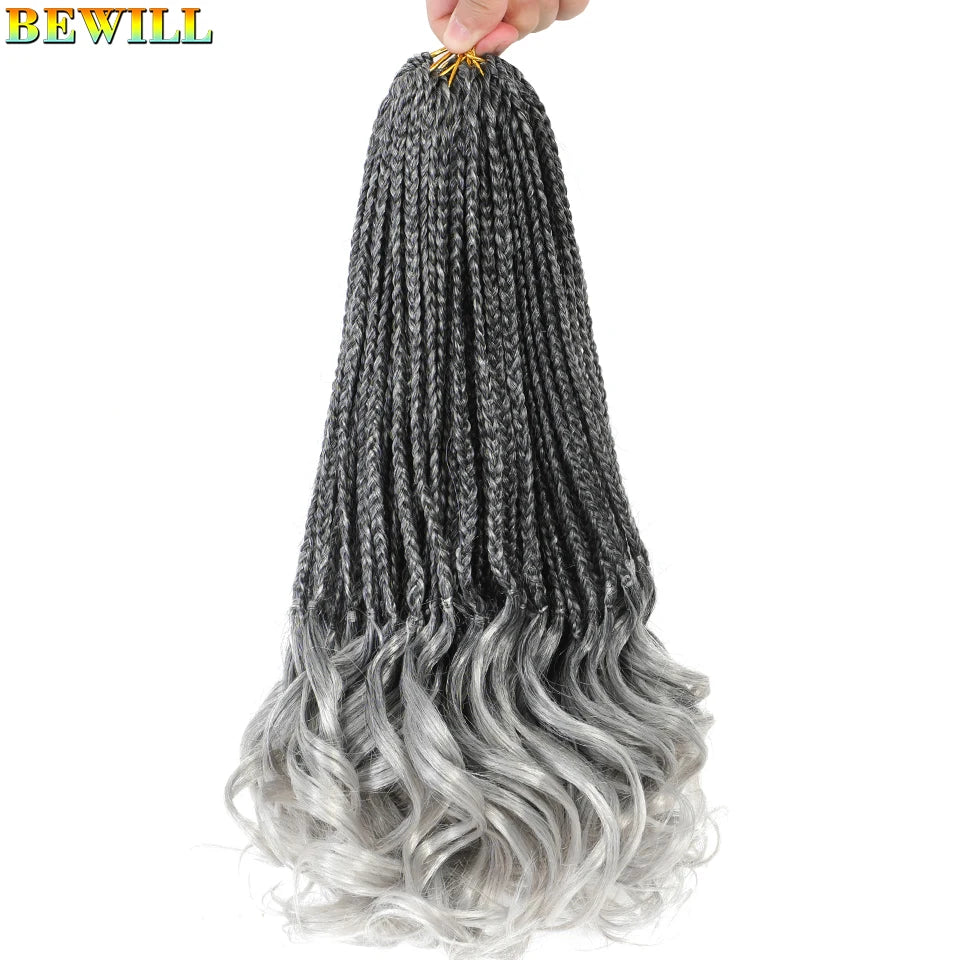 14 18 24 Inch French Curl Crochet Braids Boho Goddess French Curl Box Braids Crochet Hair Synthetic French Curly Braiding Hair